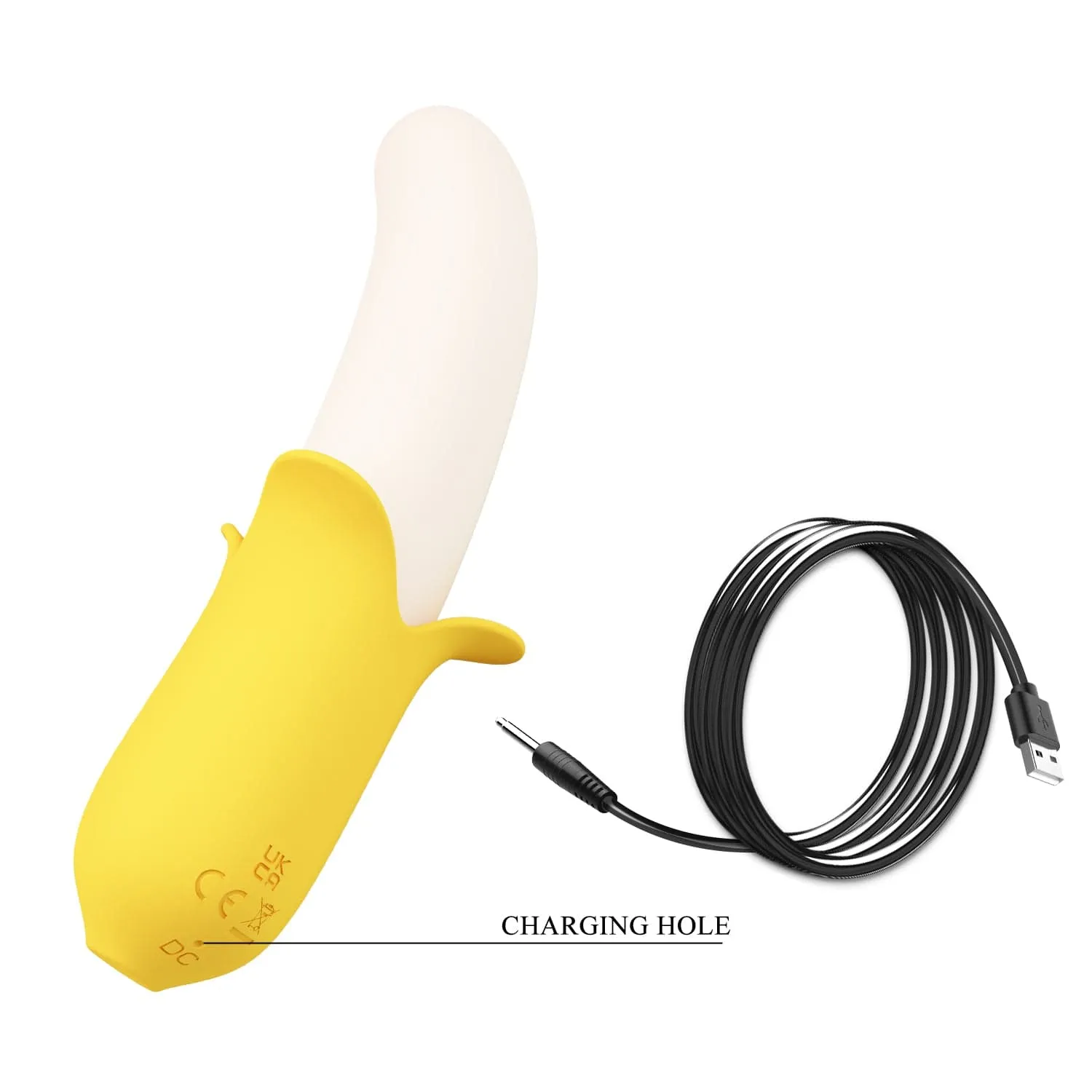 Pretty Love - Banana Geek Vibrating Thrusting Dildo Vibrator (Yellow)
