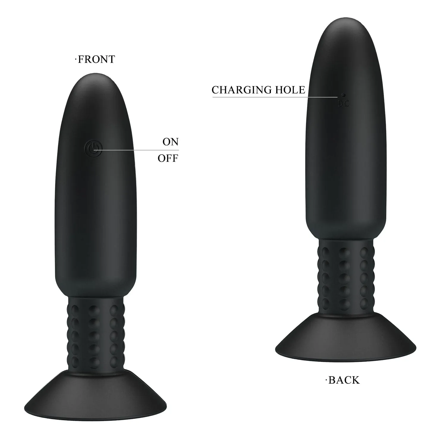 Pretty Love - Beaded Remote Control Vibrating Rotating Butt Plug (Black)