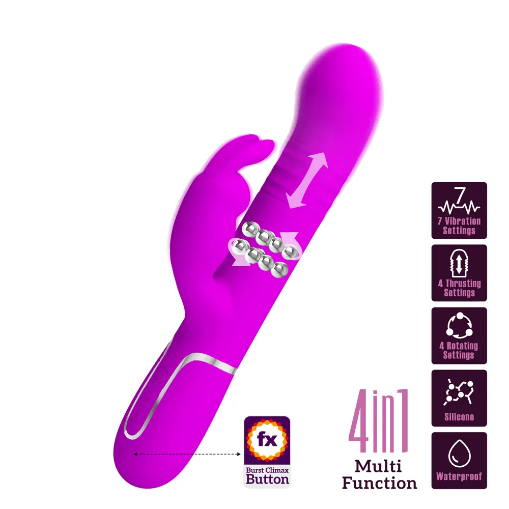 Pretty Love Coale Thrusting Rabbit Vibrator With Rotating Beads