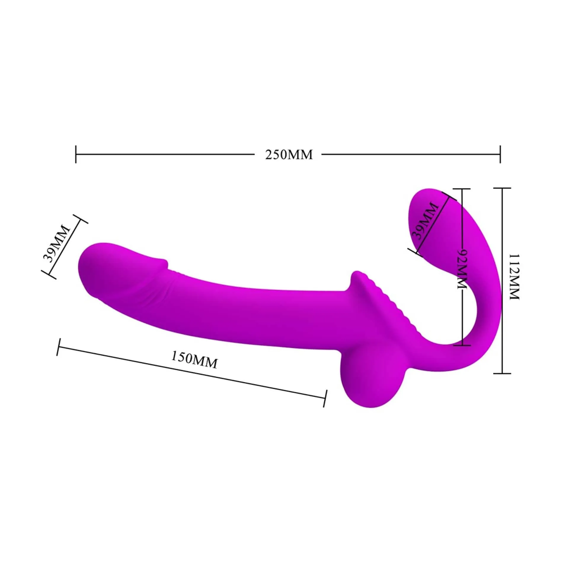 Pretty Love - Kelpie Squirting Strapless Strap On (Fuchsia)