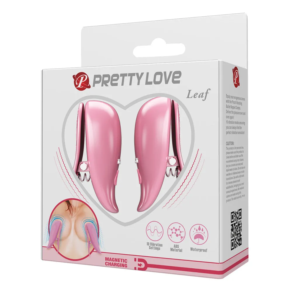 Pretty Love Leaf Wireless Vibrating Nipple Clamps