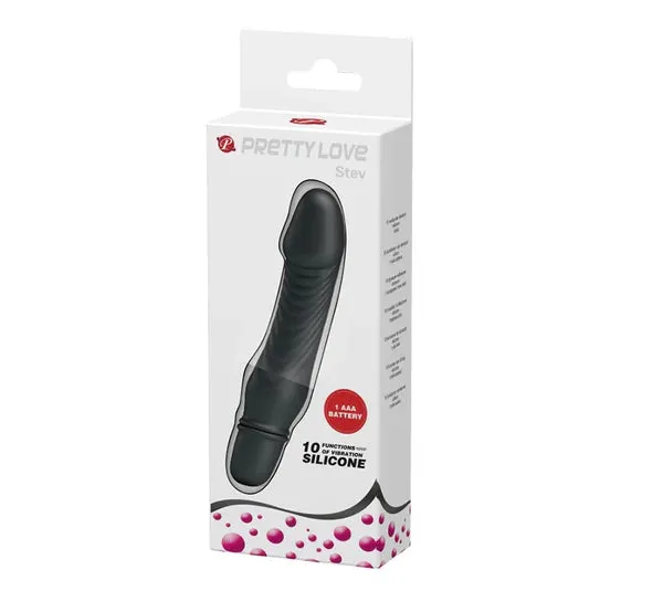 Pretty Love Stev G Spot Dildo Vibrator Black
