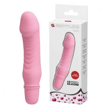 Pretty Love - Stev Vibrating Realistic Dildo (Pink)
