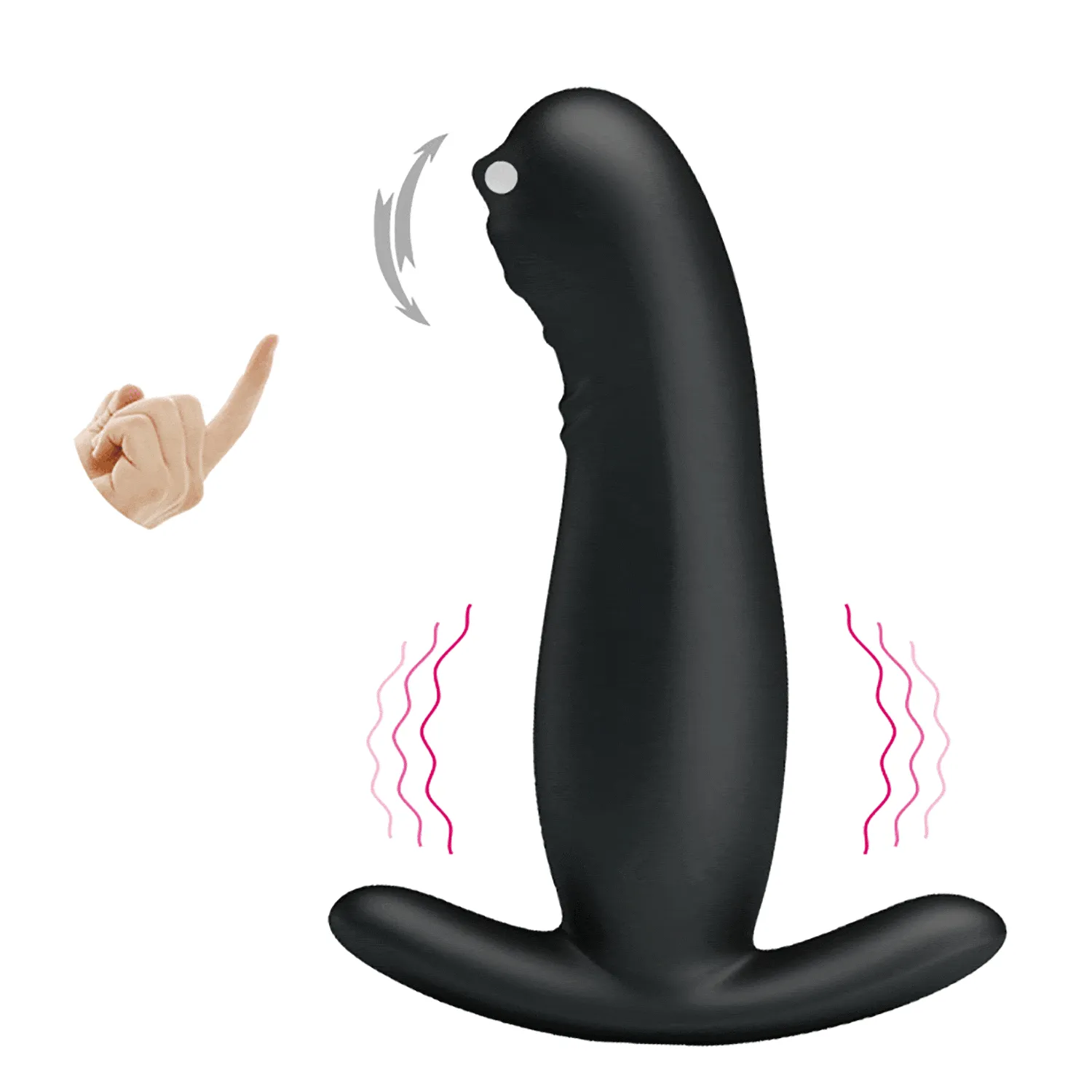 Pretty Love - Tickling Vibrating Prostate Massager (Black)