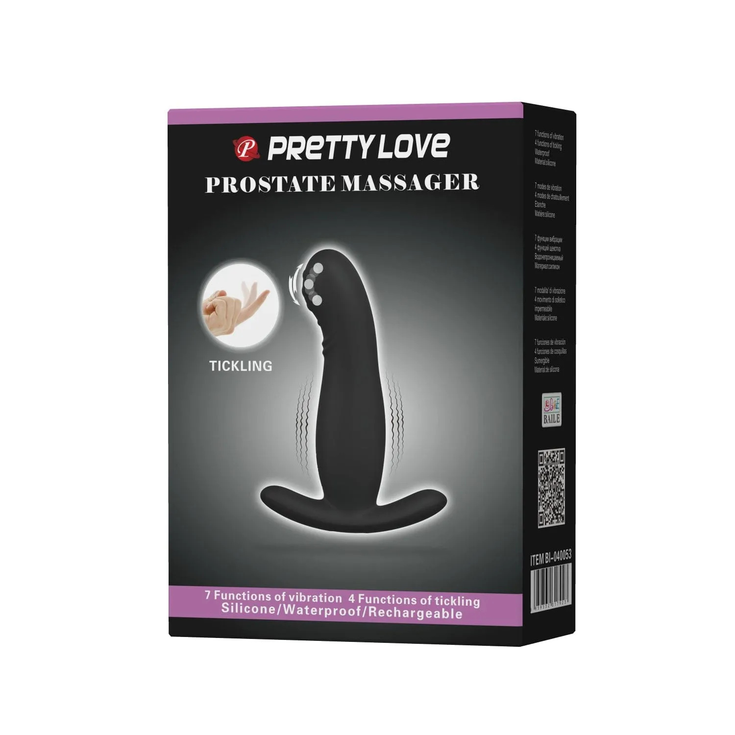 Pretty Love - Tickling Vibrating Prostate Massager (Black)