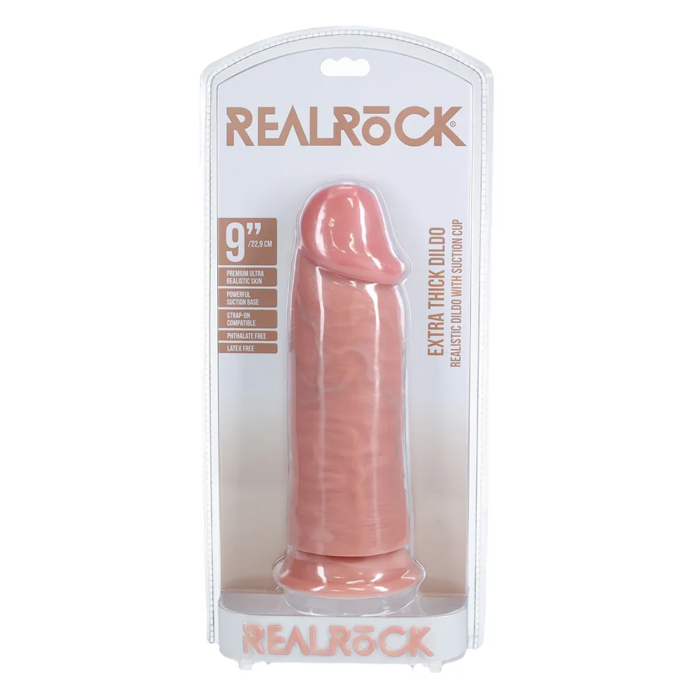 RealRock 9" Extra Thick Realistic Dildo With Suction Cup