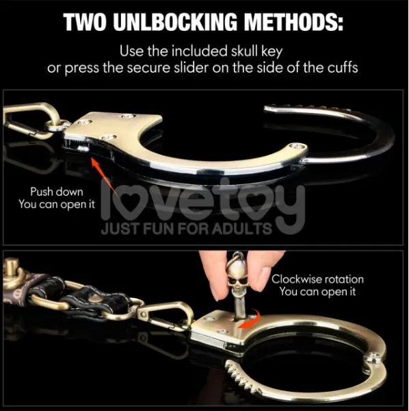 Rebellion Reign Heave Metal Bronze Handcuffs by LoveToy