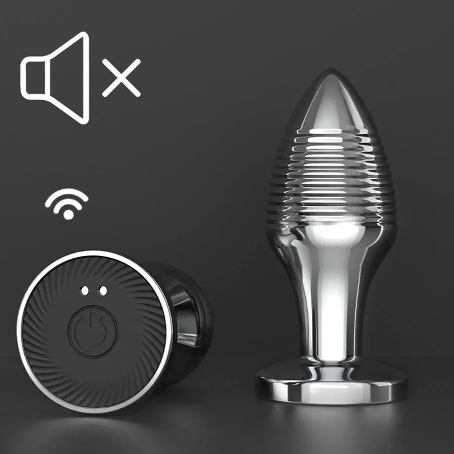 Remote Control Stainless Steel Vibrating Butt Plug