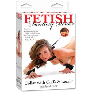 Role Play Bondage Collar with Cuffs & Leash