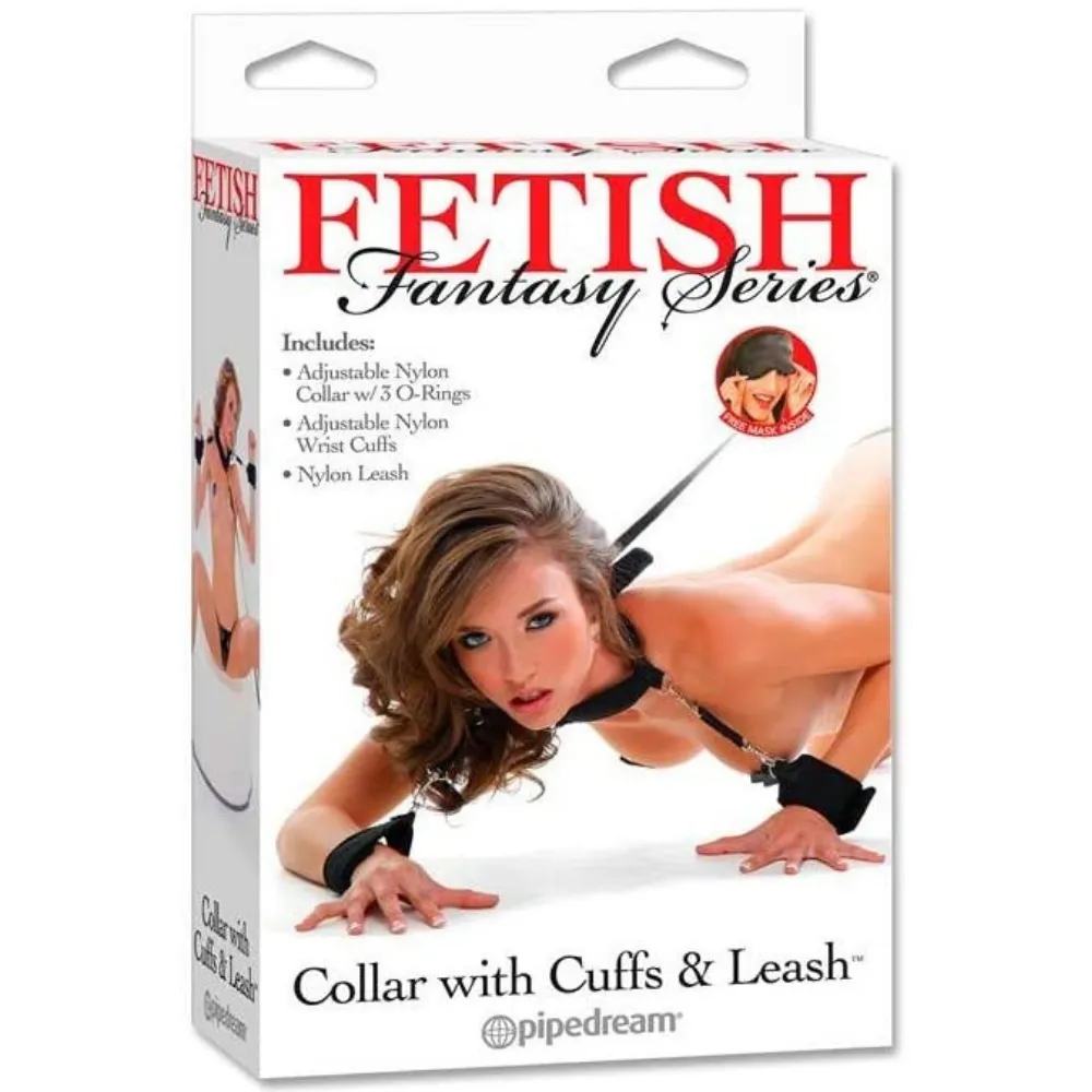 Role Play Bondage Collar with Cuffs & Leash