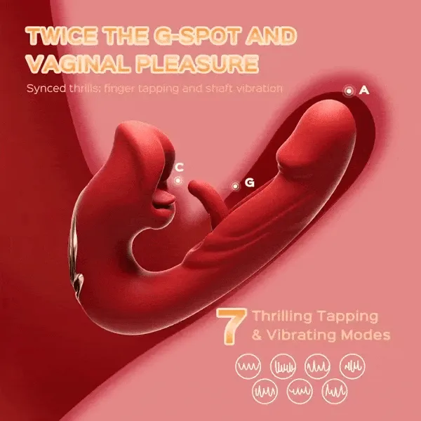 Rose Muncher Tapping G-Spot Vibrator Tongue Clitoral Stimulator