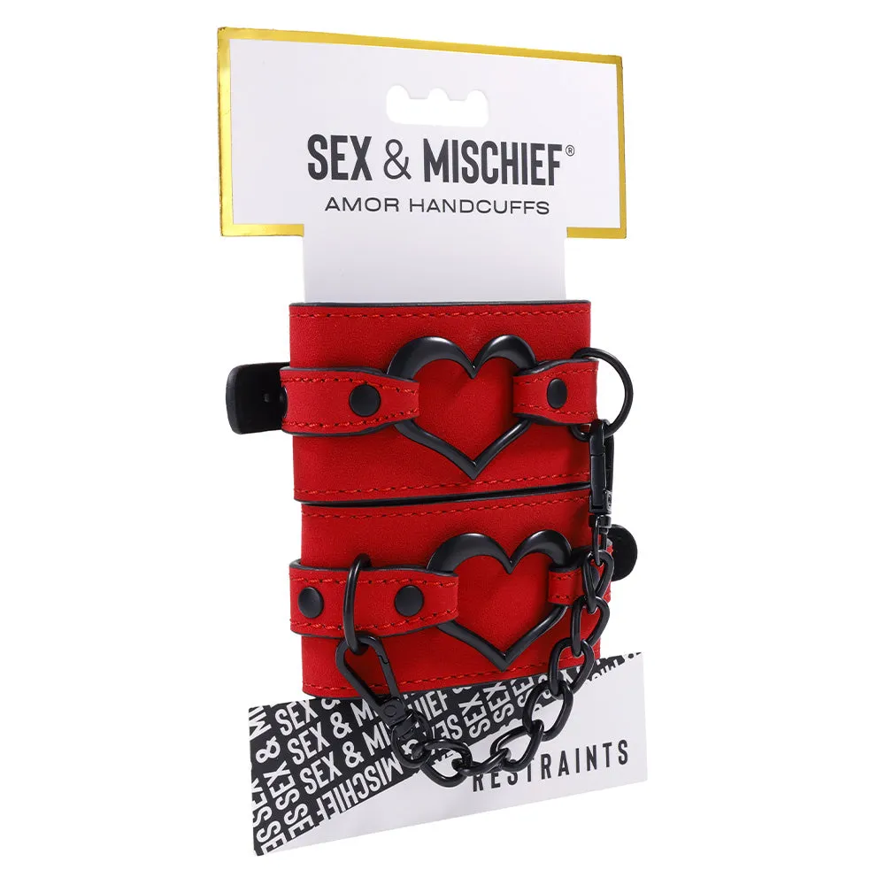 Sex & Mischief Amor Heart Charm Wrist Cuffs