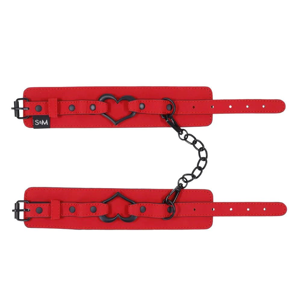 Sex & Mischief Amor Heart Charm Wrist Cuffs