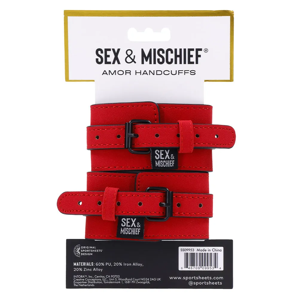 Sex & Mischief Amor Heart Charm Wrist Cuffs