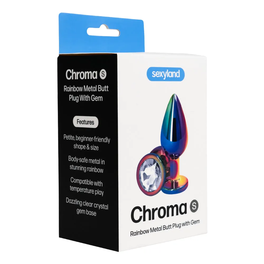 Sexyland Chroma Rainbow Metal Butt Plug With Round Gem - Small