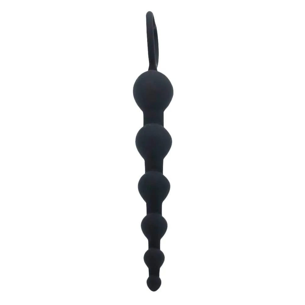 Silicone Anal Beads - 6 Tapered Heart Beads