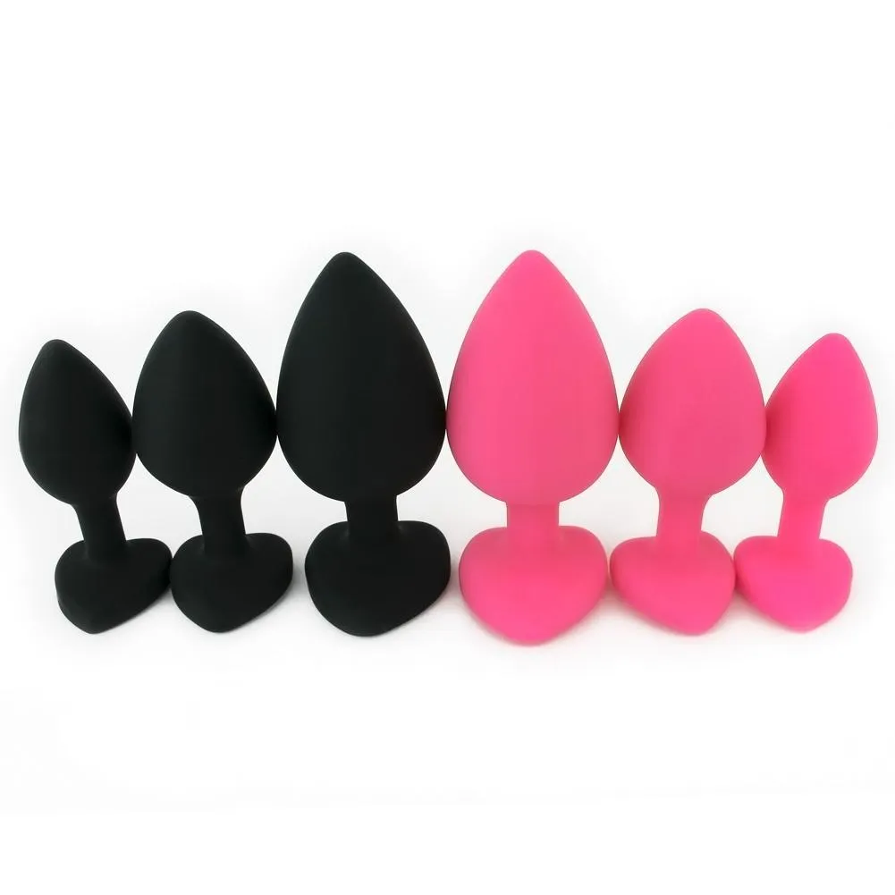 Silicone Heart Jeweled Anal Plug - 3 Sizes Available!