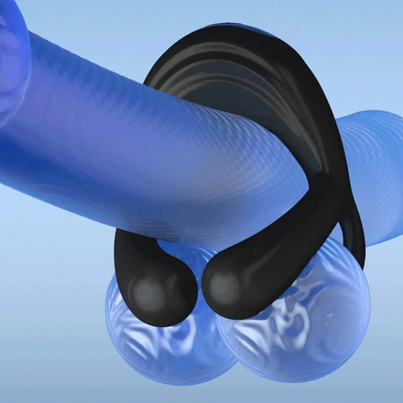 Silicone Vibrating Cock Ring with Anal Vibrator