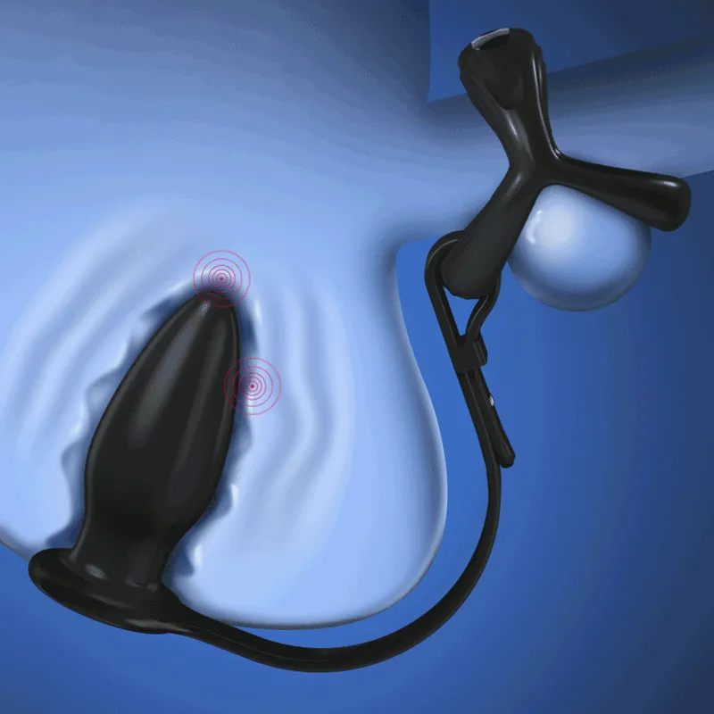 Silicone Vibrating Cock Ring with Anal Vibrator