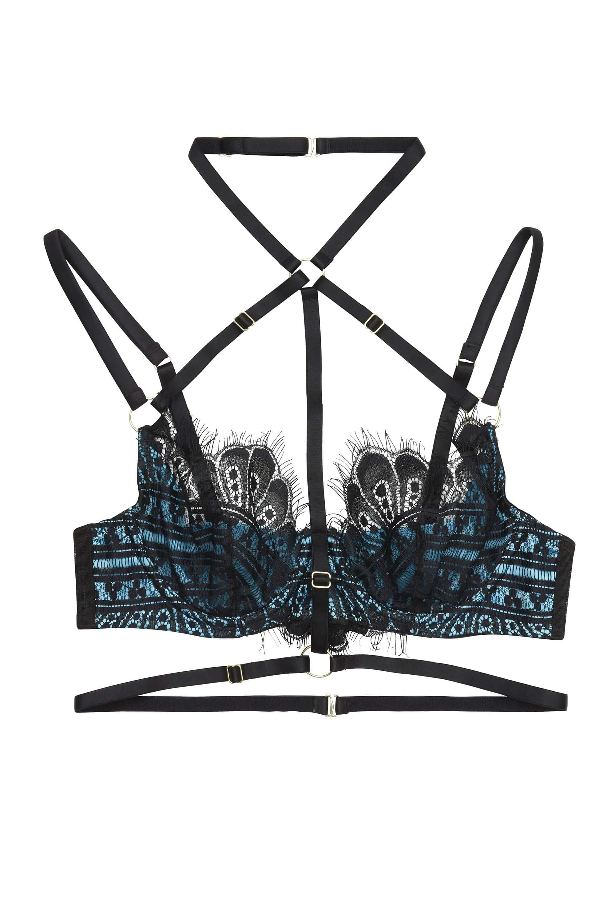 Sky Quarter Cup Lace Harness Bra DD - G Cups