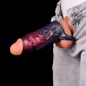 Soft Silicone Penis Enlarger Sleeve Toy for Men