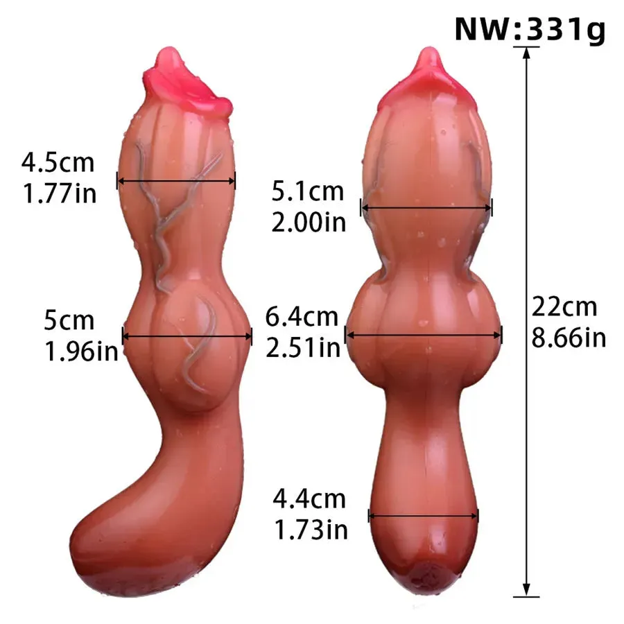 Soft Silicone Vibrating Knotted Dildo