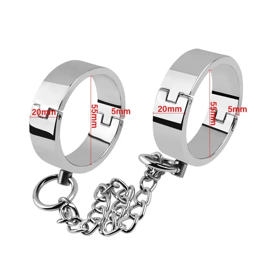 Stainless Steel Bondage Cuffs for DBSM Game