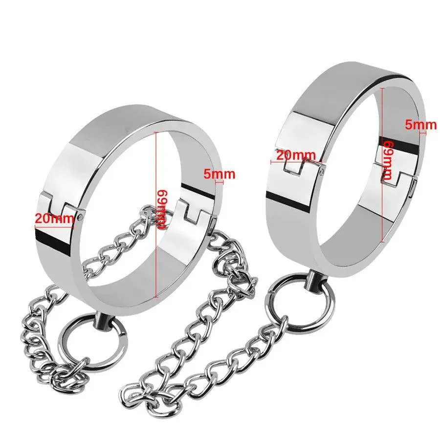 Stainless Steel Bondage Cuffs for DBSM Game