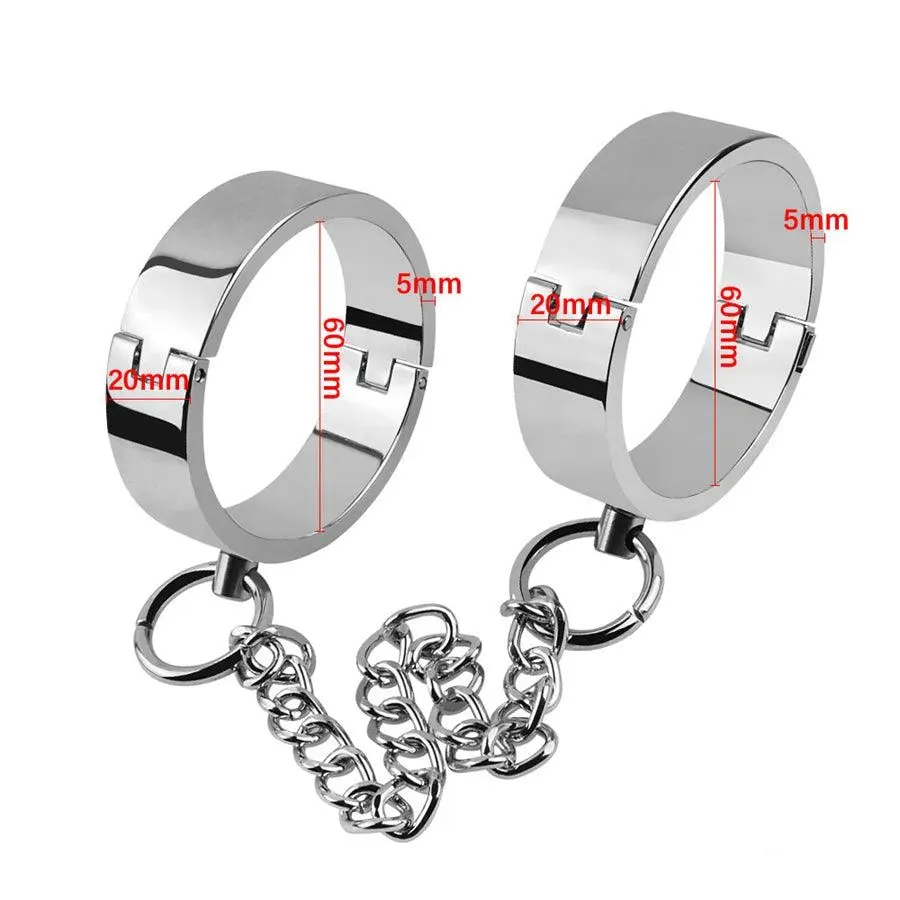 Stainless Steel Bondage Cuffs for DBSM Game