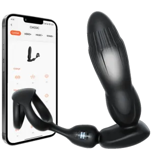 Starship Prostate Massager Vibrating Inflating Expanding Anal Toy with Dual Rings