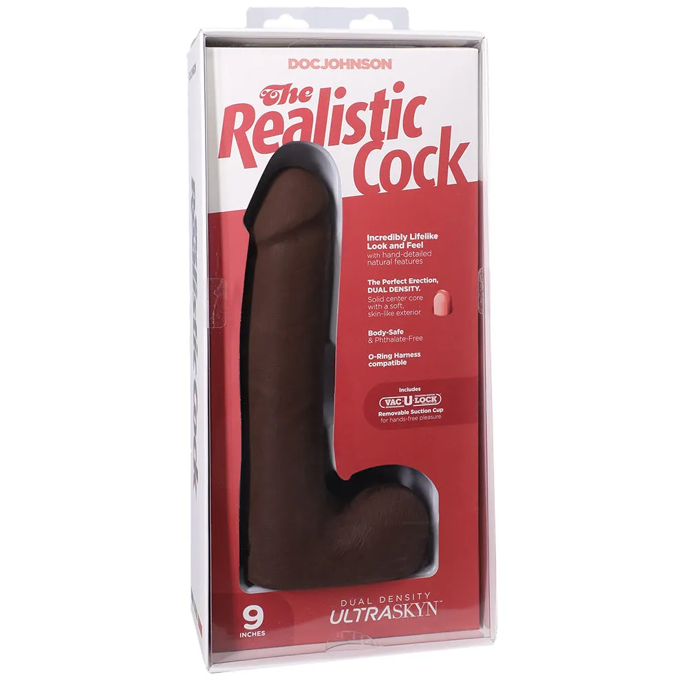 The Realistic 9 Inch Cock with Balls in Chocolate