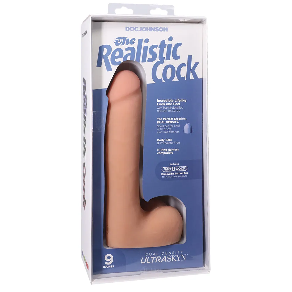 The Realistic 9 Inch Cock with Balls in Vanilla