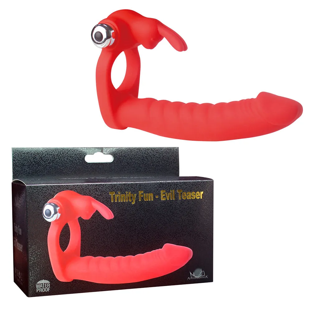 Trinity Fun Evil Teaser Vibrating Double Penetration Cock Ring