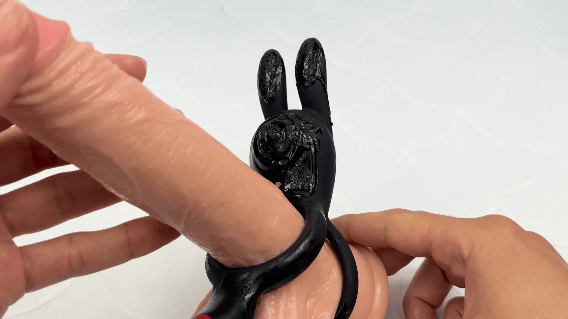 Vibrating Silicone Bunny Dual C-Ring - Penis, Clit, and Scrotum Vibes!