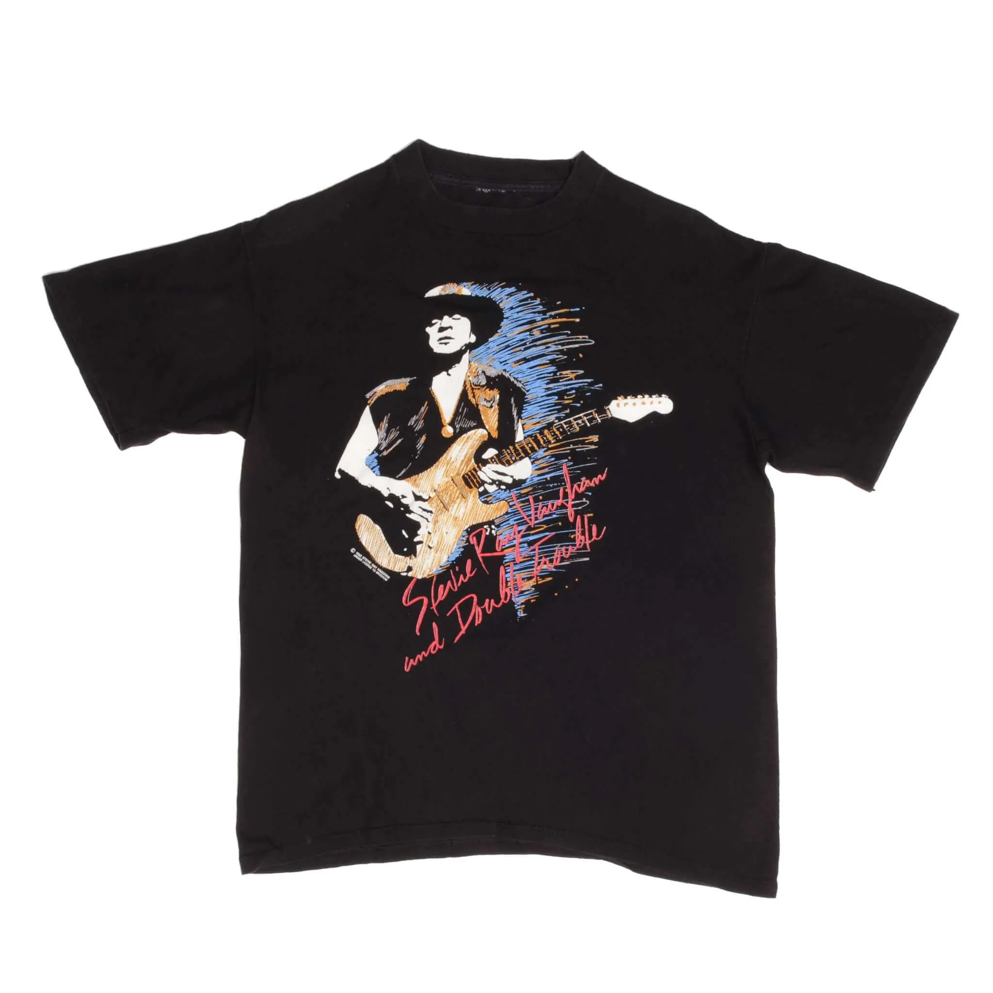 VINTAGE STEVIE RAY VAUGHAN AND DOUBLE TROUBLE 1990 TEE SHIRT LARGE MADE USA
