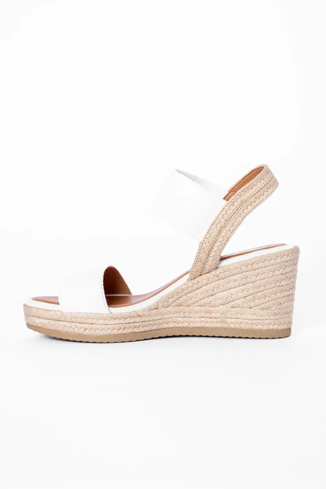 Whitnie White Double Strap Wedges