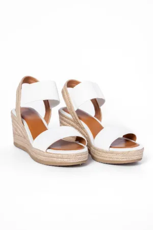 Whitnie White Double Strap Wedges