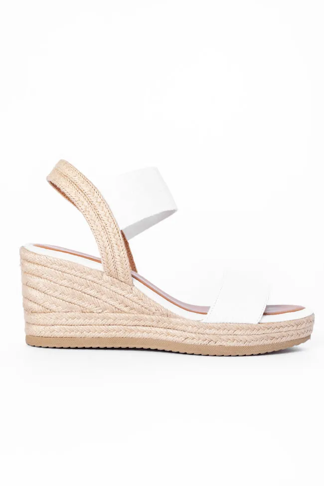 Whitnie White Double Strap Wedges