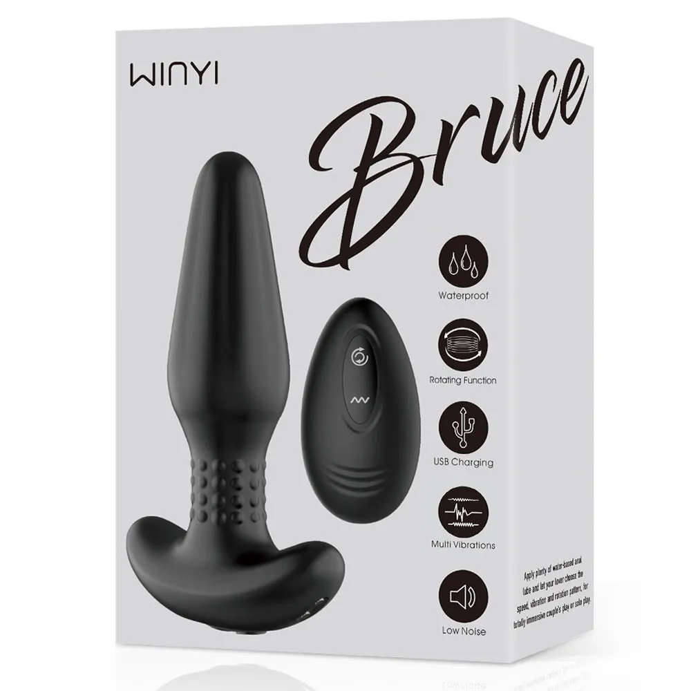 Winyi Bruce Vibrating Anal Plug With Rimming Rotating Beads