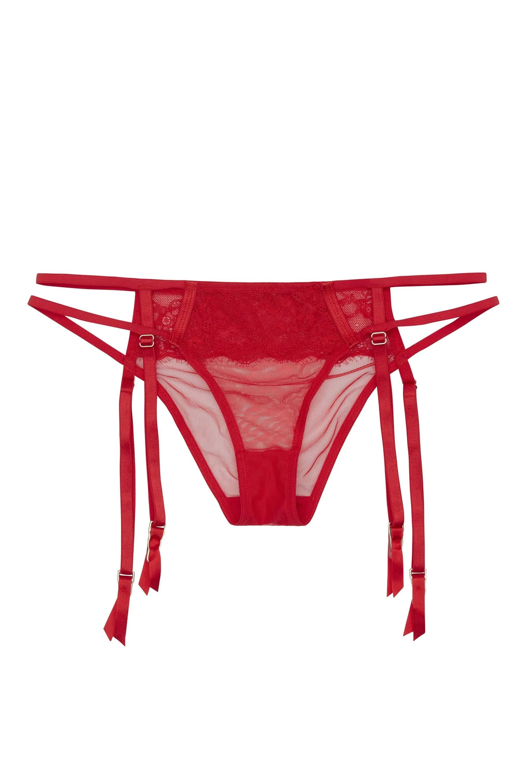 WW x Charlotte McKinney Cara Red Lace Suspender Brief