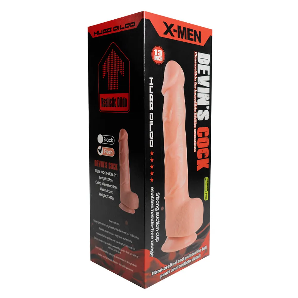 X-Men Devin's Cock Realistic Veiny Dildo With Suction Cup