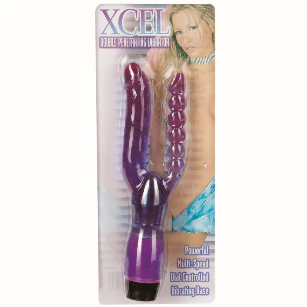 XCel Double Penetrating Vibrator With Anal Beads