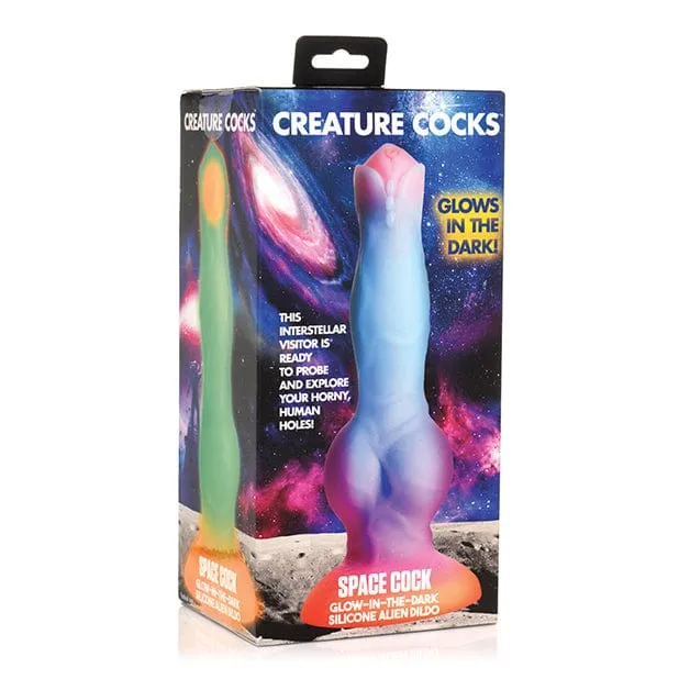 XR - Creature Cocks Glow in the Dark Space Cock Silicone Alien Dildo 8.5" (Multi Colour)
