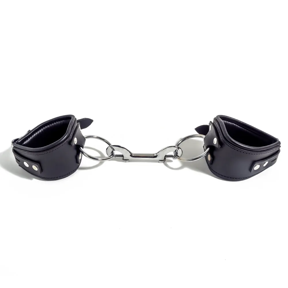 Zorba Lockable Leather Wrist Cuffs With Large O-Rings