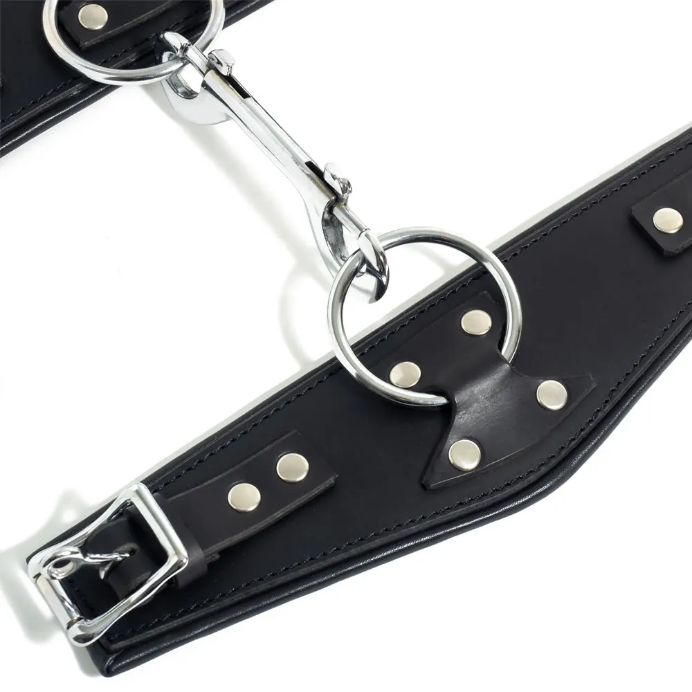 Zorba Lockable Leather Wrist Cuffs With Large O-Rings