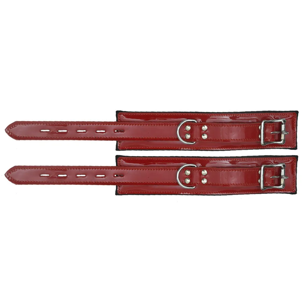Zorba Lockable Patent Leather Wrist Cuffs