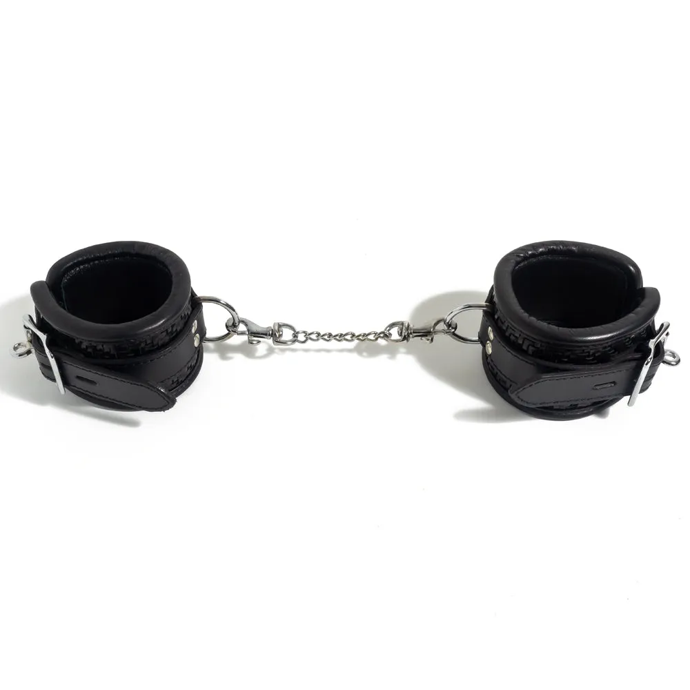 Zorba Lockable Woven Leather Wrist Cuffs