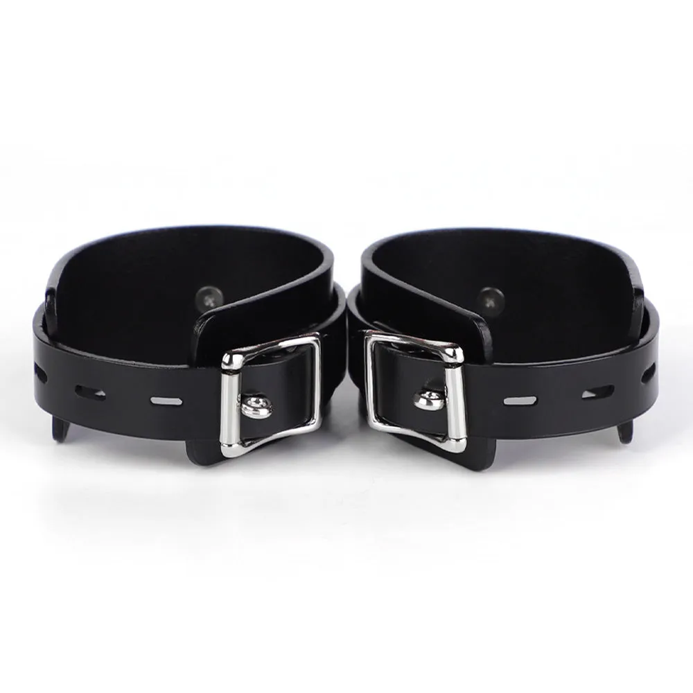ZYL Genuine Leather D-Ring Petite Ankle Cuffs