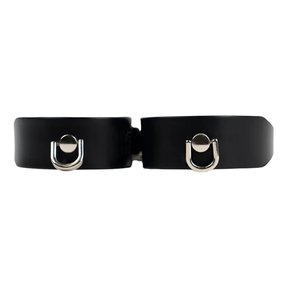 ZYL Genuine Leather D-Ring Petite Wrist Cuffs