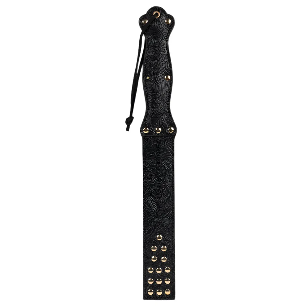 ZYL Genuine Leather Embossed & Studded Spanking Paddle